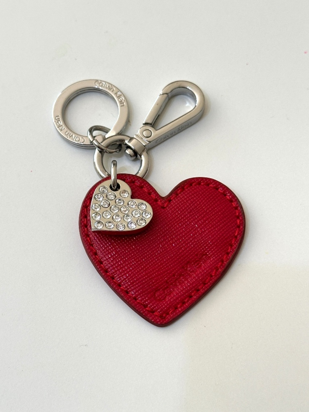 Calvin Klein Heart Shape Rhinestone Keychain